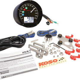 TNT-01S Speedometer - Black Casing/Black Face - 3.41" Diameter x  1.74" Deep