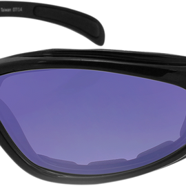 Fat Boy Sunglasses - Gloss Black - Smoke Cyan Mirror