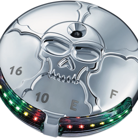 Zombie LED Fuel and Battery Gauge - Chrome