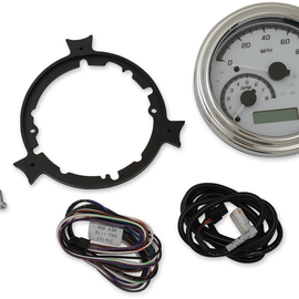 MXV Series Fatbob Analog/Digital Gauge System - White/Gray/Chrome