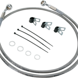 4" Brake Line - Front - Stainless Steel - 00-07FLST
