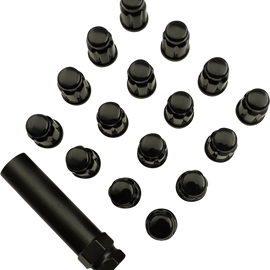 Lug Nut - Splined - 3/8" - Black - 16 Pack