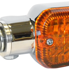 Turn Signal - DOT&E-mark - Dual Filament - Chrome/Amber