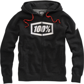 Syndicate Fleece Zip-Up Hoodie - Black Heather/White - Medium
