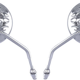 Espejo Flame Skull 4.5" - Cromo