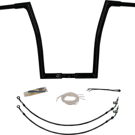 16" Black 1-1/4" Flat Top Handlebar Kit