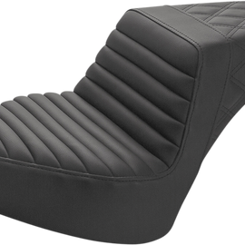 Step Up Seat - Driver Tuck and Roll/Passenger Lattice Stitch - Black