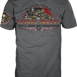 Vintage Velocity Tired Iron Restorations T-Shirt - Gray - 2XL