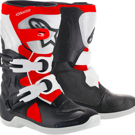 Youth Tech 3S Boots - Black/White/Red - US 10