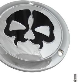 Split Skull Derby Cover - Chrome - 3-Hole