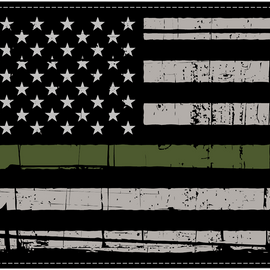 Grunge U.S.A. Flag - Green - 6" x 9"