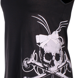 Women's Skull Tank Top - Black - Small