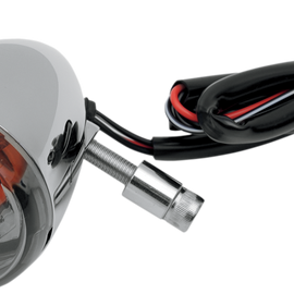 Universal Turn Signal Light - Front - Chrome with Smoke Lens