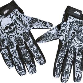 Tattoo Gloves - Black/White - Small