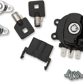 Side Hinge Ignition Switch with Saddlebag Lock - Gloss Black