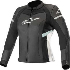 Stella Kira Leather Jacket - Black/White/Teal - US 10 / EU 46