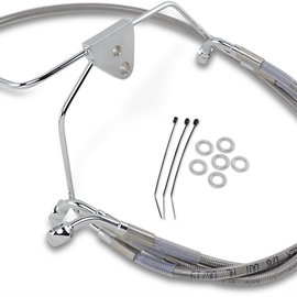 4" Brake Line - Front - Stainless Steel - FLH 96-07