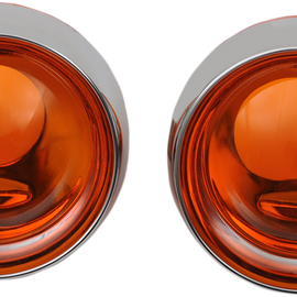 Deep Dish Bezels - Chrome - Amber Lenses