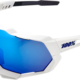 Speedtrap Sunglasses - White - Blue Mirror