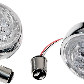 Rear Signal Light Inserts - Chrome - Red Lens