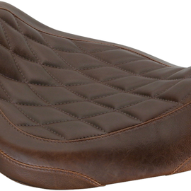 Wide Tripper Solo Seat - Brown - Diamond - Dyna