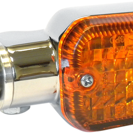 Turn Signal - DOT&E-mark - Single Filament - Chrome/Amber