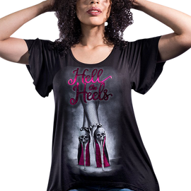 Women's Hell on Heels T-Shirt - Black - Large