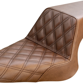 Step Up Seat - Front Lattice Stitched - Brown