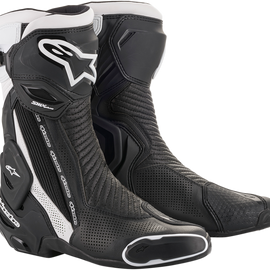 SMX+ Vented Boots - Black/White - US 10.5 / EU 45
