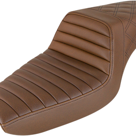 Step Up Seat - Tuck and Roll/Lattice Stitched - Brown3706