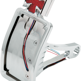Side Mount Taillight/License Plate Mount - Curved Vertical - Maltese Cross