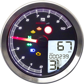 TNT-04 Multi-Function Meter - Silver Bezel - 3.30" Diameter x 2.19" D