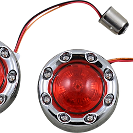 Bullet Turn Signal 1157 - Chrome - Red Lens