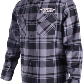 Drag Specialties Long-Sleeve Flannel Shirt - Gray/Black - 3XL