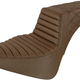 Step Up Seat - Tuck and Roll/Lattice Stitched - Brown