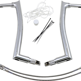 16" Chrome 1-1/2" Pointed Top Handlebar Kit