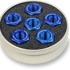 Aluminum Sprocket Nuts - Blue - 10 mm x 1.0