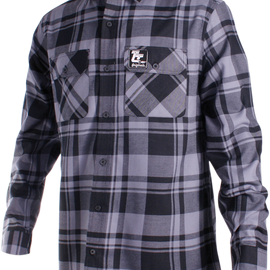 Flannel Shirt - Gray/Black - 3XL