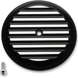 Finned Air Cleaner Cover - Black/Silver