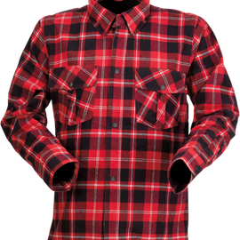Duke Plaid Flannel Shirt - Red/Black - Medium