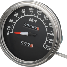 5" KM/H FL-Style 1:1 Speedometer - '68-'84 Black Face
