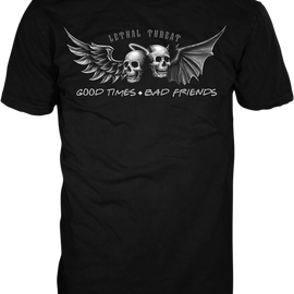 Good Times Bad Friends T-Shirt - Black - 3XL