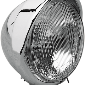 H-4 Headlight with Visor- 5-3/4" - Chrome