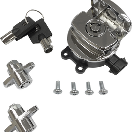 Side Hinge Ignition Switch with Saddlebag Lock - Chrome