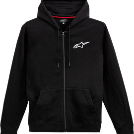 Ageless Chest Zip Hoodie - Black/White - 2XL