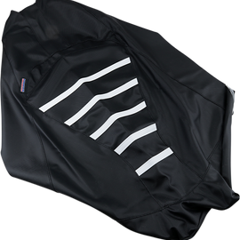 Ribbed Seat Cover - Black/White - Yamaha