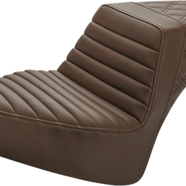 Step Up Seat - Driver Tuck and Roll/Passenger Lattice Stitch - Brown