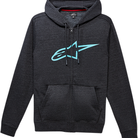 Ageless II Zip Hoodie - Charcoal/Turquoise - XL