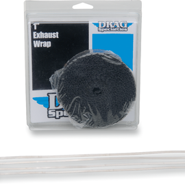 Exhaust Wrap with Tie - Black - 1"x25'