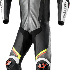 Missile Ignition v2 1-Piece Suit - Metallic Gray/Black/Yellow/Red Fluorescent - US 48 / EU 58